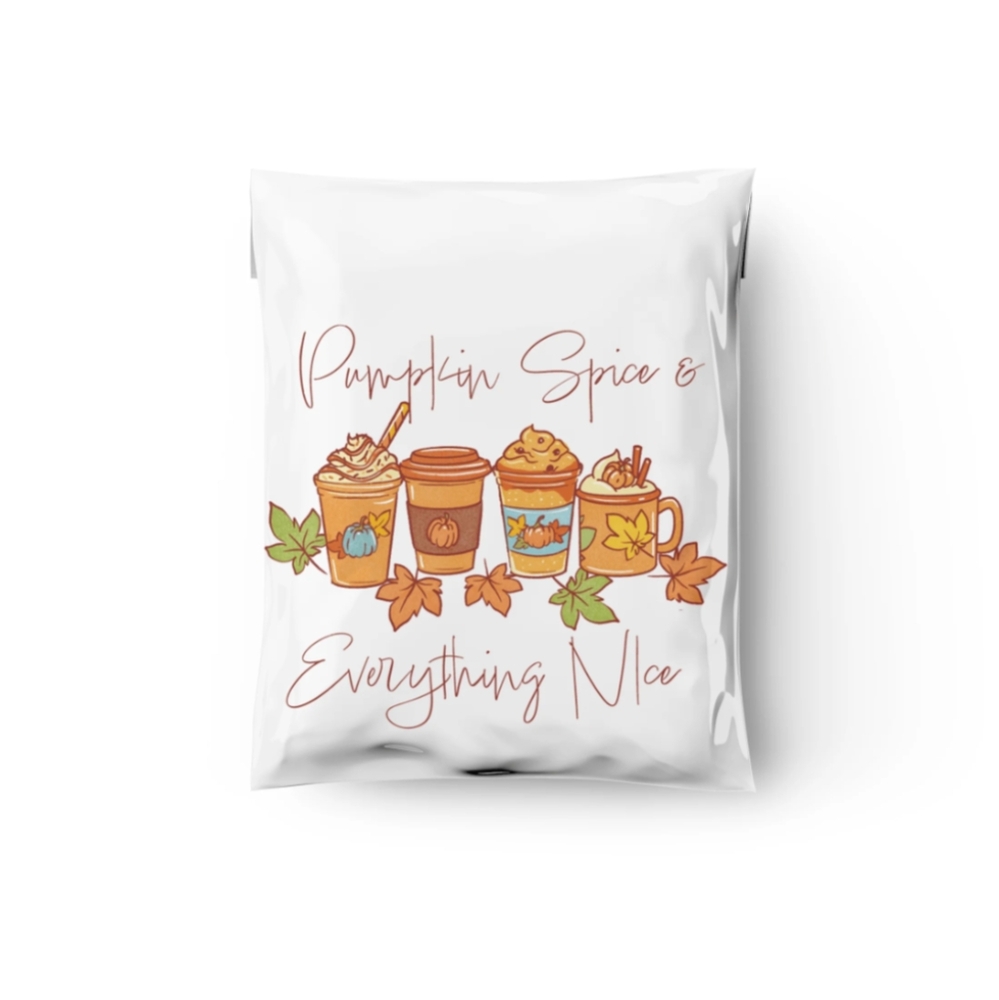 20 10X13 Pumpkin Spice Latte Poly Mailers - Picture 5 of 7